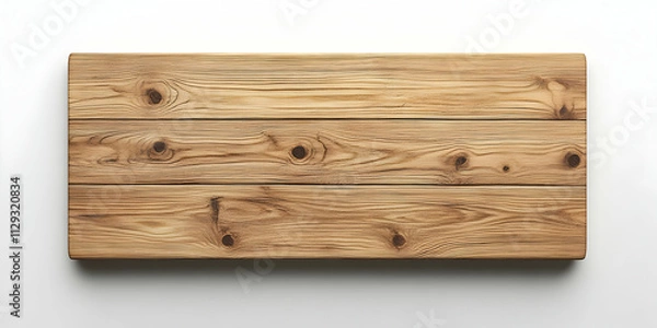 Fototapeta Rectangular wooden table with a light wood grain texture, isolated and ready for display . illustration
