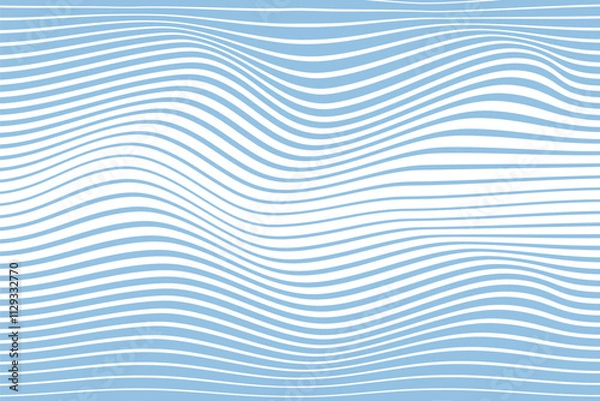 Fototapeta simple abstract light sky color wavy distort line pattern blue lines on a blue background