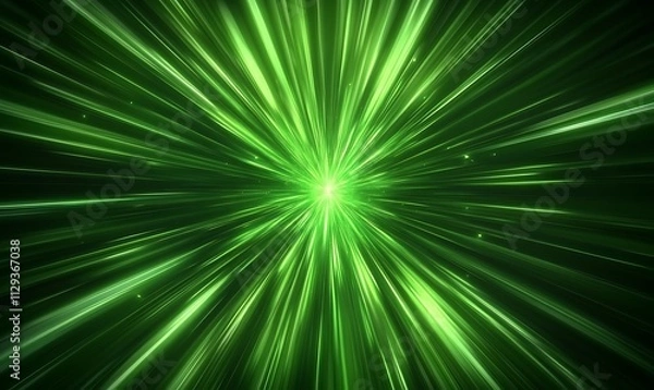 Obraz Abstract green background. Explosion star with gloss  blur, stripes, 