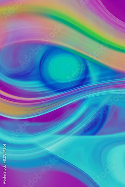Fototapeta a colorful abstract background with a blue, pink and yellow swirl