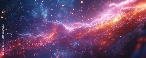 Fototapeta Vibrant dance of moving particles, Generative AI