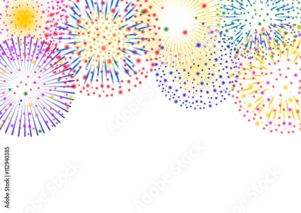 Fototapeta 花火の背景フレームイラスト