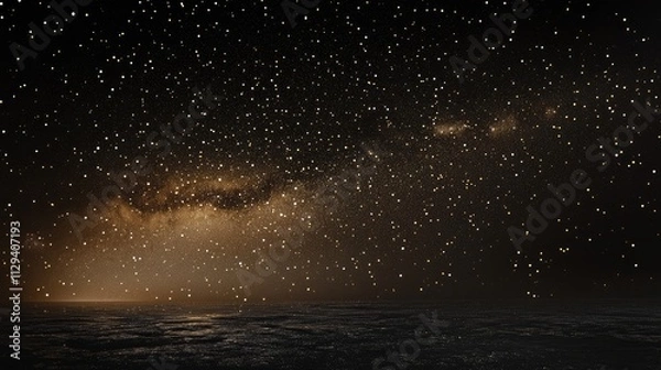 Fototapeta Milky Way and stars illuminating Otter Lake at night in Michigan's Upper Peninsula serene landscape