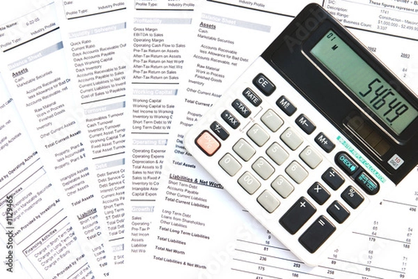 Fototapeta calculator and financial documents