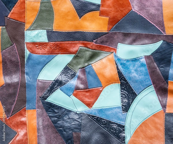 Obraz surface of multi-colored leather patchwork