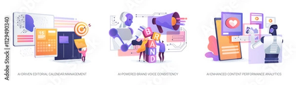 Fototapeta AI soft abstract concept vector illustrations.