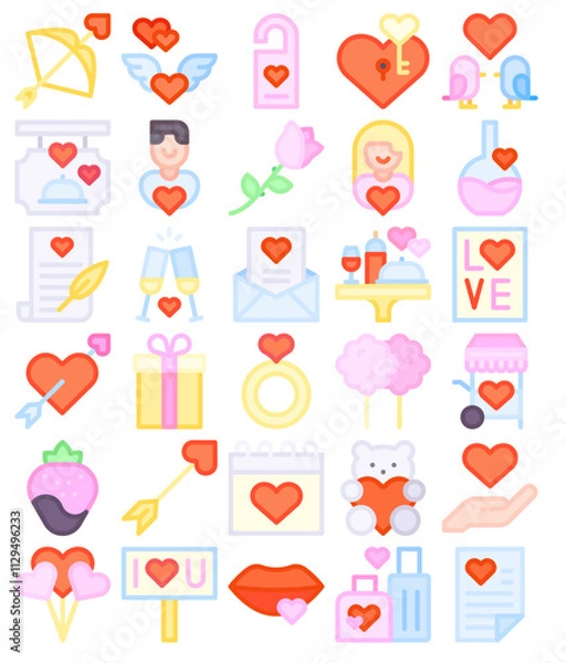 Obraz Pack of 30 Valentine's Day icons