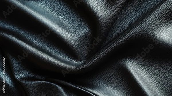 Fototapeta Sleek Black Leather Texture: Modern Fabric Structure for Business and Design Applications