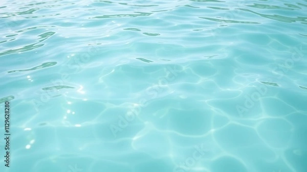 Fototapeta Vibrant blue water with gentle ripples reflecting sunlight, purity, serene, fresh