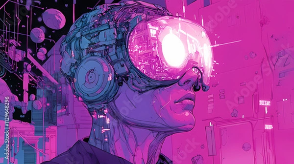 Obraz Chronicles of the synthetic syndicate cyber futuristic mysteries. Chronicle. Illustration