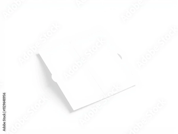Fototapeta Folder die cut mock up template vector isolated on white background, graphic, branding