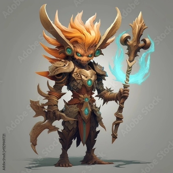 Fototapeta Stylized and Fantasy Hero Character - 3D Design - Dota2 Style