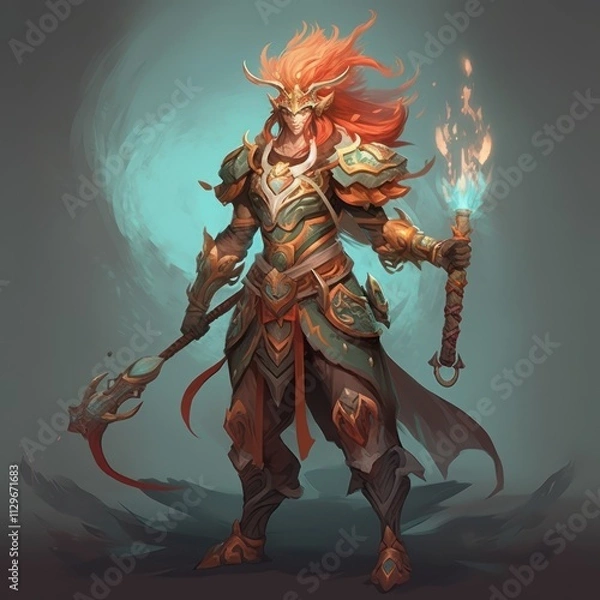 Fototapeta Stylized and Fantasy Hero Character - 3D Design - Dota2 Style
