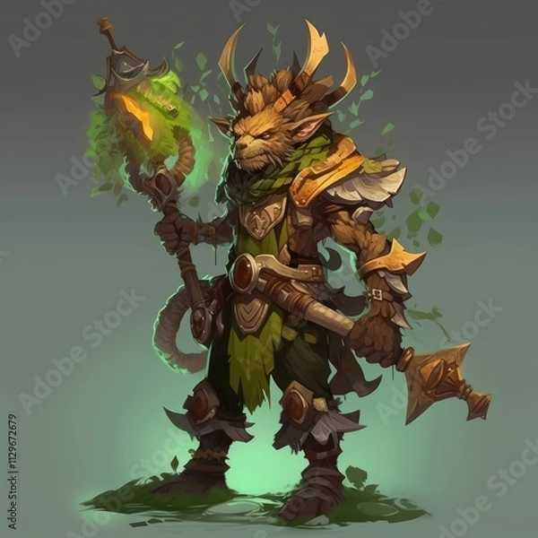 Fototapeta Stylized and Fantasy Hero Character - 3D Design - Dota2 Style