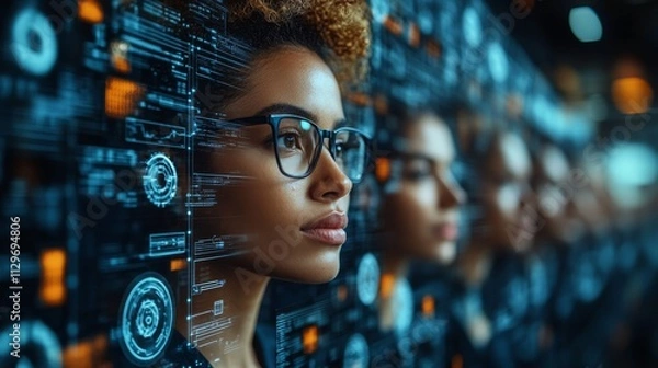 Fototapeta Transforming HR processes through hyperautomation in a contemporary office environment