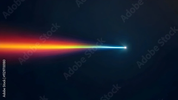 Fototapeta A clean design of a light ray bending through a prism, showing the spectrum of colors. Light ray and prism illustration.