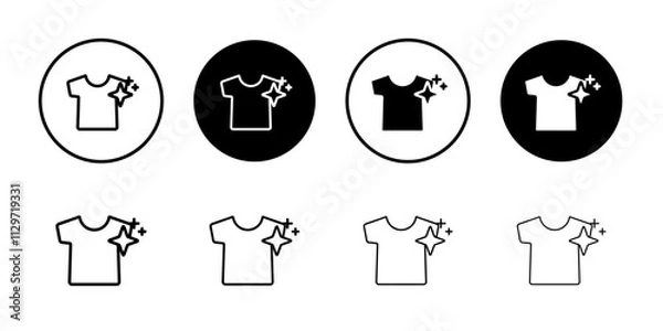 Fototapeta Clean Clothes icon Thin line vector illustration set