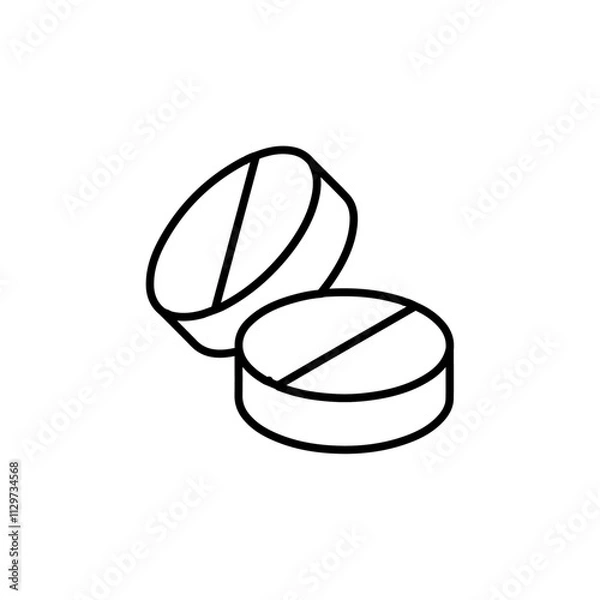 Obraz pills icon Flat symbol set outline