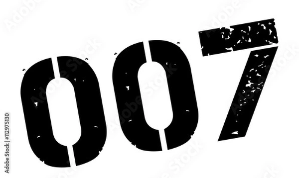 Obraz Zero zero seven black rubber stamp on white