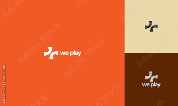 Fototapeta Sleek Online Gaming Link Modern And minimalist Logo , Suitable for branding, logo, app, platform, merch, and various business usage