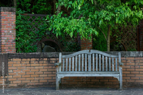 Obraz 木製ベンチ