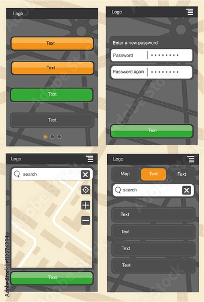 Fototapeta Web application template for phones