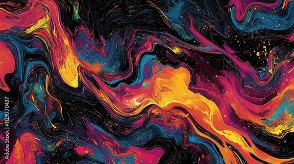 Fototapeta Abstract Digital Swirl Pattern in Vibrant Colors