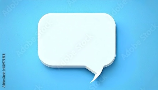 Fototapeta A minimalist speech bubble on a light blue background, symbolizing communication and expression.