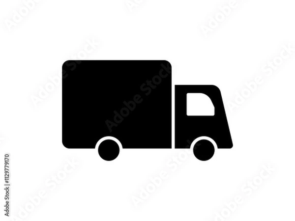 Fototapeta truck icon, simple flat style, vector illustration symbol sign logo template pictogram, isolated on white for mobile app, editable