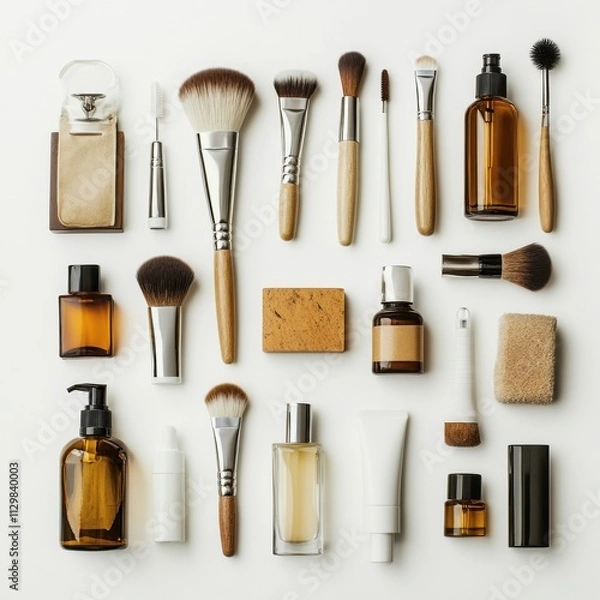 Fototapeta vibrant cosmetology scene featuring an array