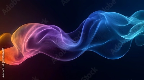 Fototapeta Abstract Colorful Waves Flowing Dynamically Across Dark Background