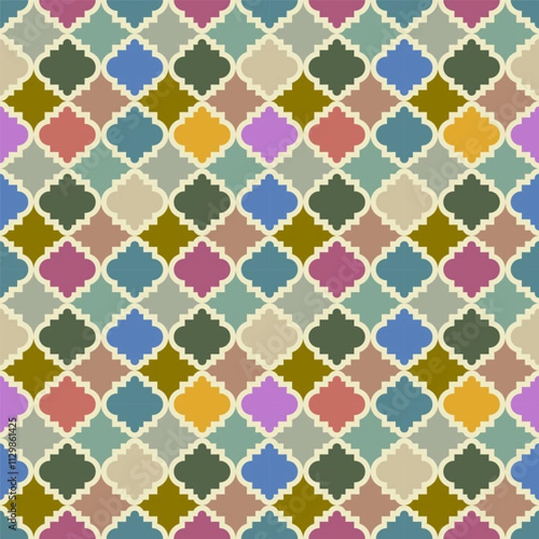 Fototapeta multicolor Geomatric Ethnic seamless pattern