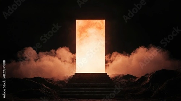 Obraz Mysterious Portal with Glowing Light and Eerie Atmosphere