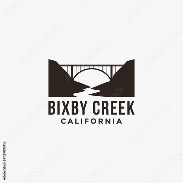 Fototapeta Bixby Creek Bridge logo vector on white background