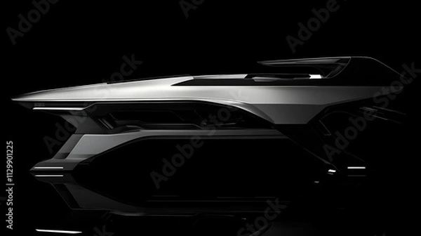 Obraz Futuristic Crossbow Firing Explosive Energy Bolts with Minimalist Color Background