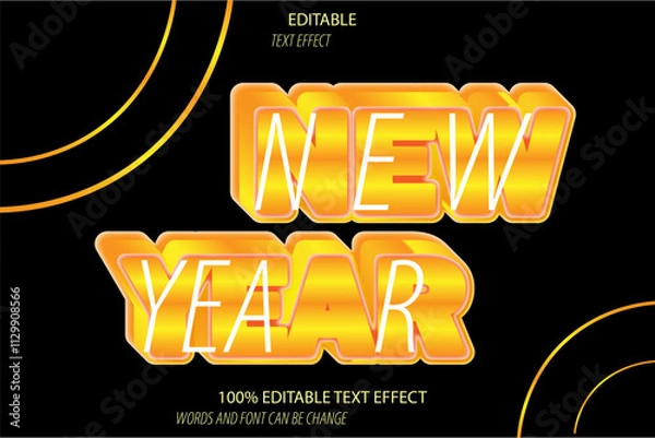 Fototapeta happy christmas editable text effect 3d emboss modern style