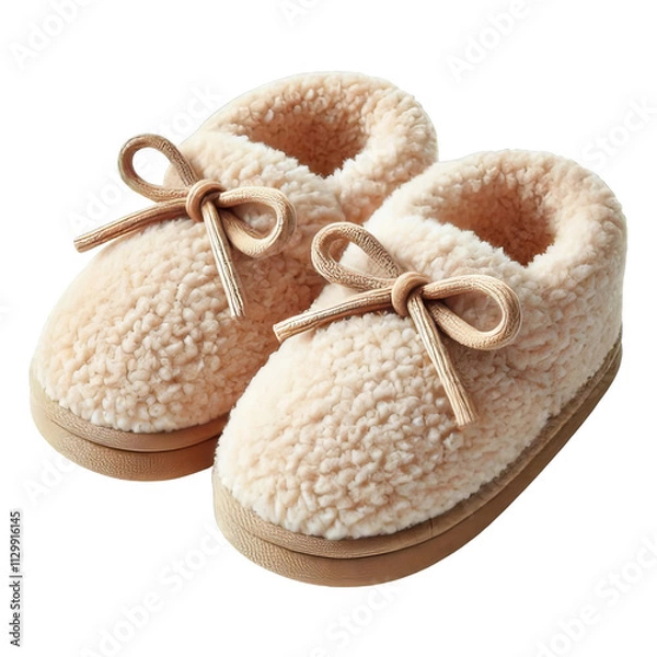 Obraz Fuzzy slippers isolated on transparent background