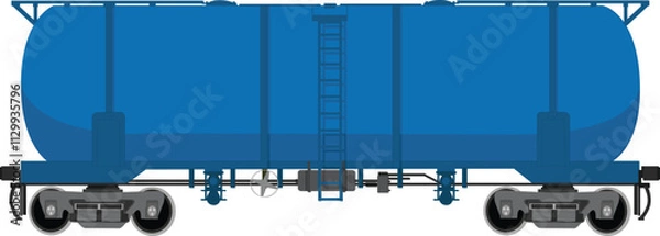 Obraz Carrier wagon bogie flat design, blue wagon 