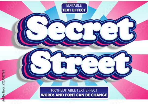 Obraz secret street editable text effect 3d