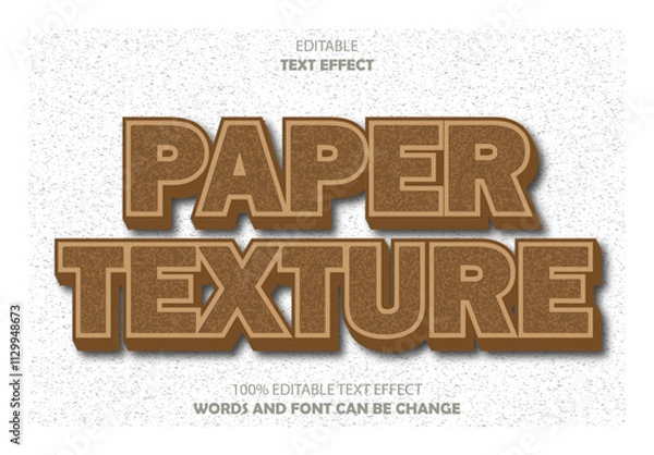 Fototapeta paper texture editable text effect 3d