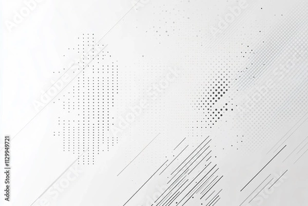 Fototapeta Abstract monochrome geometric design with dots and lines pattern
