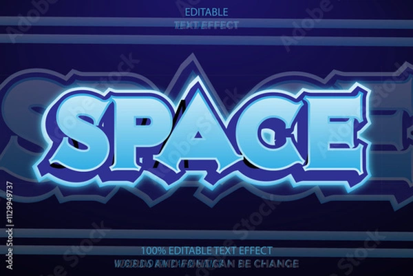 Fototapeta space editable text effect 3d