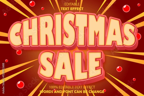 Obraz christmas sale editable text effect 3d