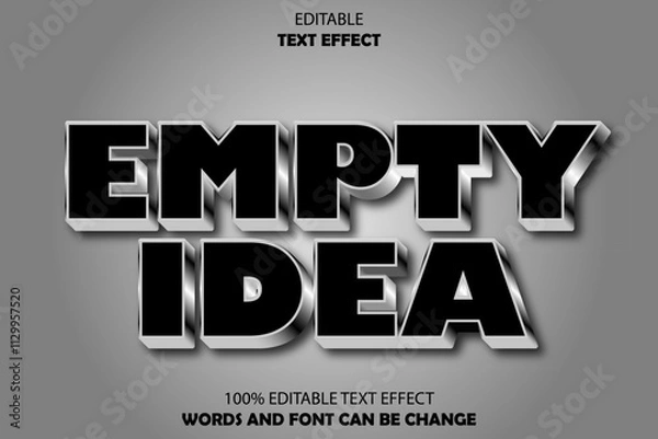 Fototapeta empty idea editable text effect 3d modern style