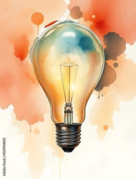 Fototapeta An innovative light bulb concept symbolizing breakthrough ideas and creative thinking, representing smart marketing strategies and business genius for success.

