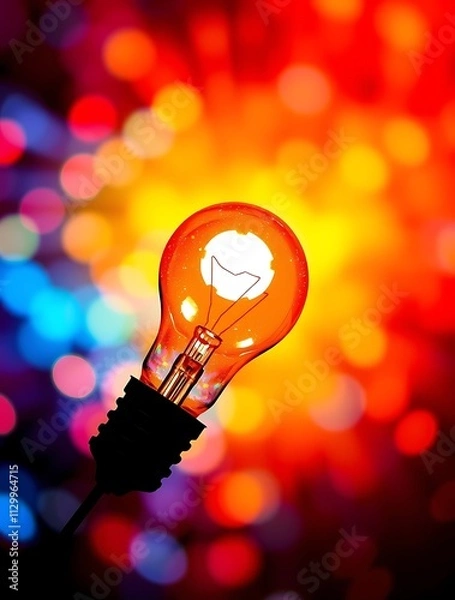 Fototapeta An innovative light bulb concept symbolizing breakthrough ideas and creative thinking, representing smart marketing strategies and business genius for success.

