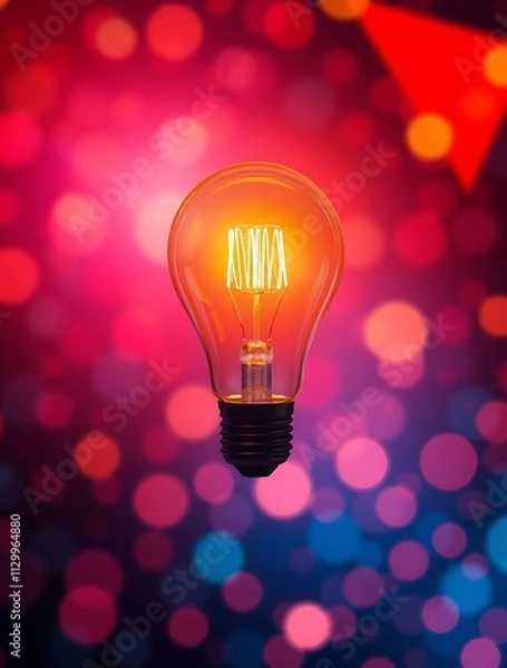 Fototapeta An innovative light bulb concept symbolizing breakthrough ideas and creative thinking, representing smart marketing strategies and business genius for success.

