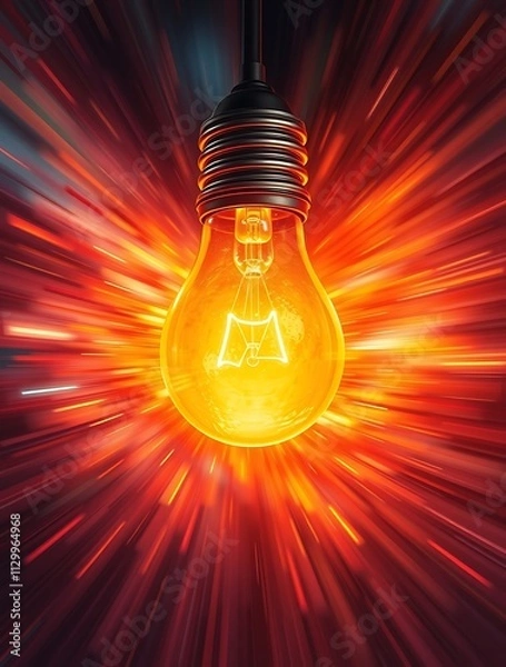 Fototapeta An innovative light bulb concept symbolizing breakthrough ideas and creative thinking, representing smart marketing strategies and business genius for success.

