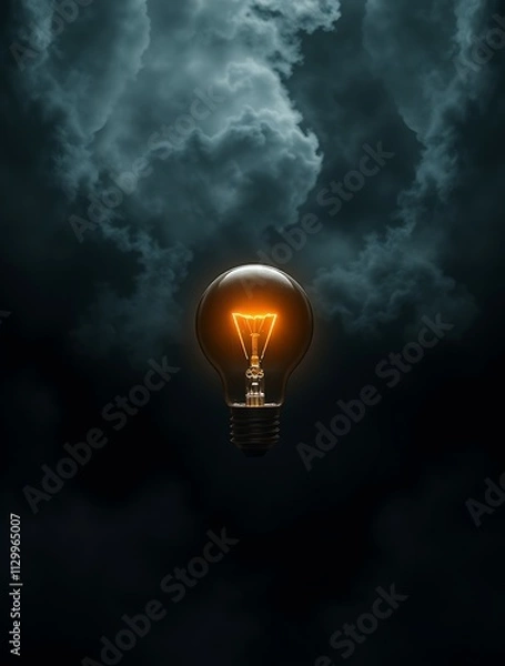 Fototapeta An innovative light bulb concept symbolizing breakthrough ideas and creative thinking, representing smart marketing strategies and business genius for success.


