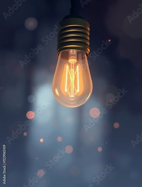 Fototapeta An innovative light bulb concept symbolizing breakthrough ideas and creative thinking, representing smart marketing strategies and business genius for success.

